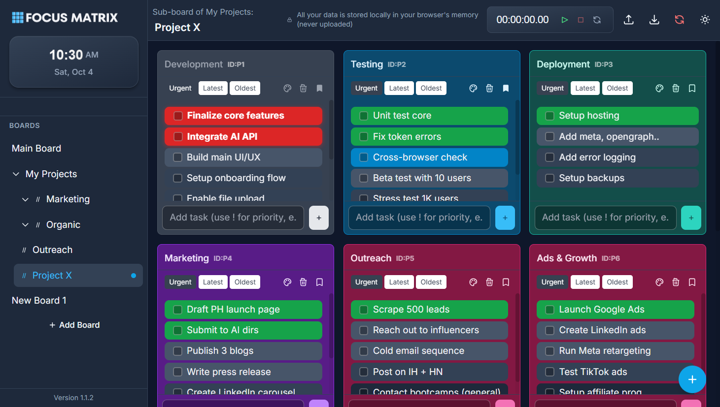 Focus Matrix | Advanced Eisenhower Task Management App